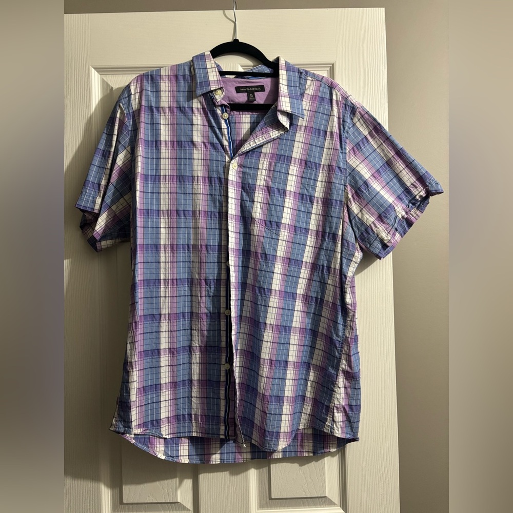Mens Banana Republic Button Down Short Sleeve Shirt